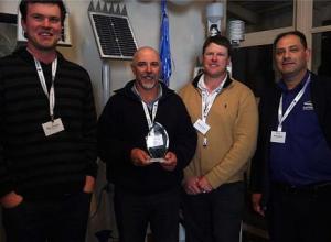 The Alpha Group Consulting team receiving their award for 'Outstanding Sales & Support' from Sentek.