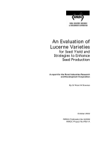 An Evaluation of Lucerne Varieties for Seed Yield and Strategies to Enhance Seed Production(1)